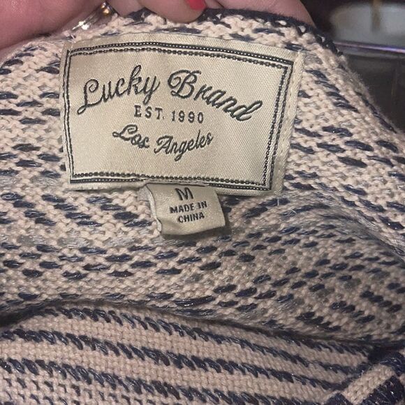 Lucky Brand- Women’s Fringe Open Front Cardigan Boho Aztec Print, Size Medium - Picture 4 of 12